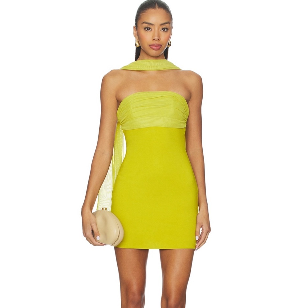 Revolve Felina Green Strapless Mini Dress